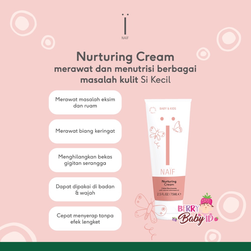 Naif Nurturing Cream Krim Ruam Eksim Eczema Kulit Sensitif Bayi Berry Mart