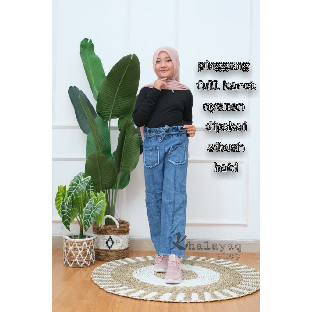 Kulot Jeans Anak / Celana Panjang Anak / Celana Anak Perempuan Usia 7-15 tahun