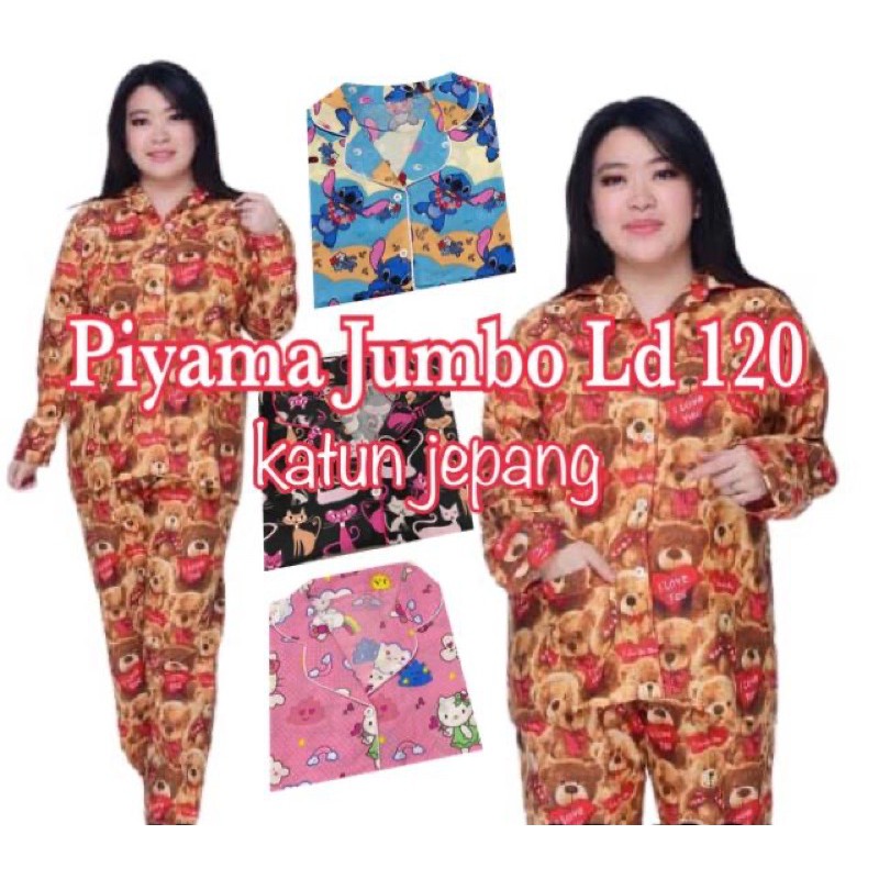 bajutidur piyama Jumbo xxl / 3L ld 120 lengan panjang