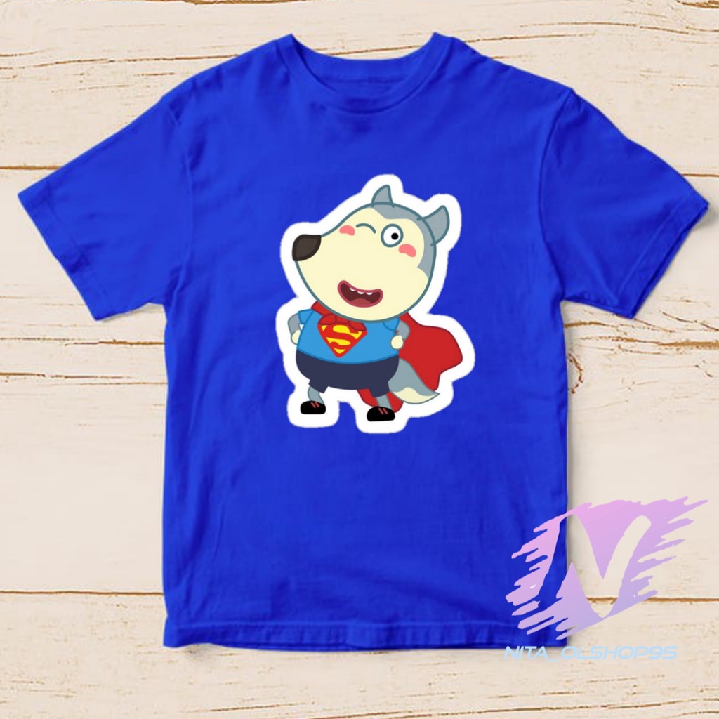 kaos wolfoo superhero baju anak wolfo animasi series