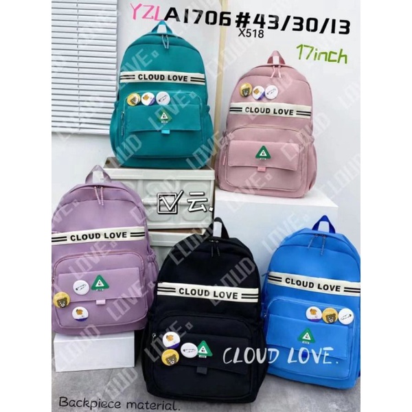 tas ransel bear Korea anak kode A1706/ 22013/A2005 import anak perempuan SD SMP bahan kanvas parasut ransel jinjing handbags