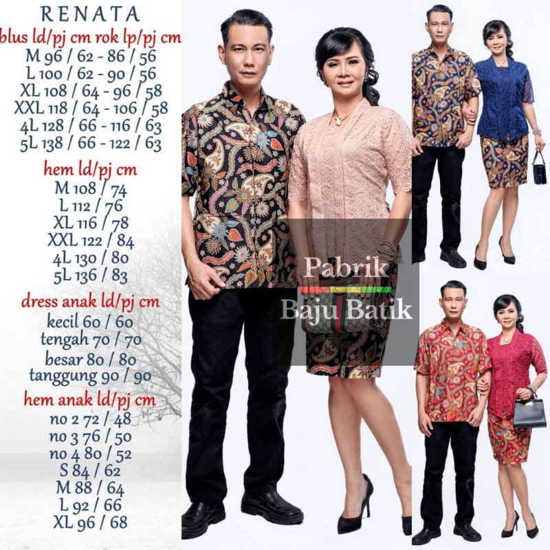 Pabrik Baju Batik Lavania Brokat Rok Blus Kemeja Couple Pria Wanita Anak Keluarga Seragam Kondangan