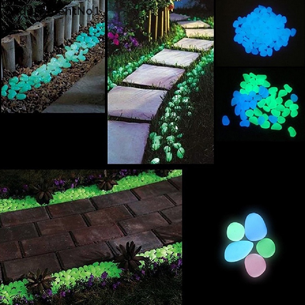 (AdornmentNo1) 20pcs Batu Kerikil Luminous Glow In The Dark Untuk Dekorasi Akuarium Ikan