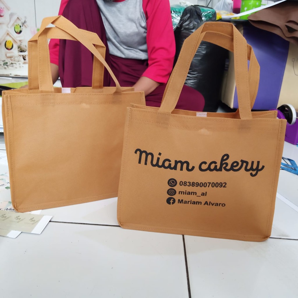 

[25X30 LEBAR 10] [25x35 lebar 15] TAS SPUNBON CUSTOM FREE SABLON