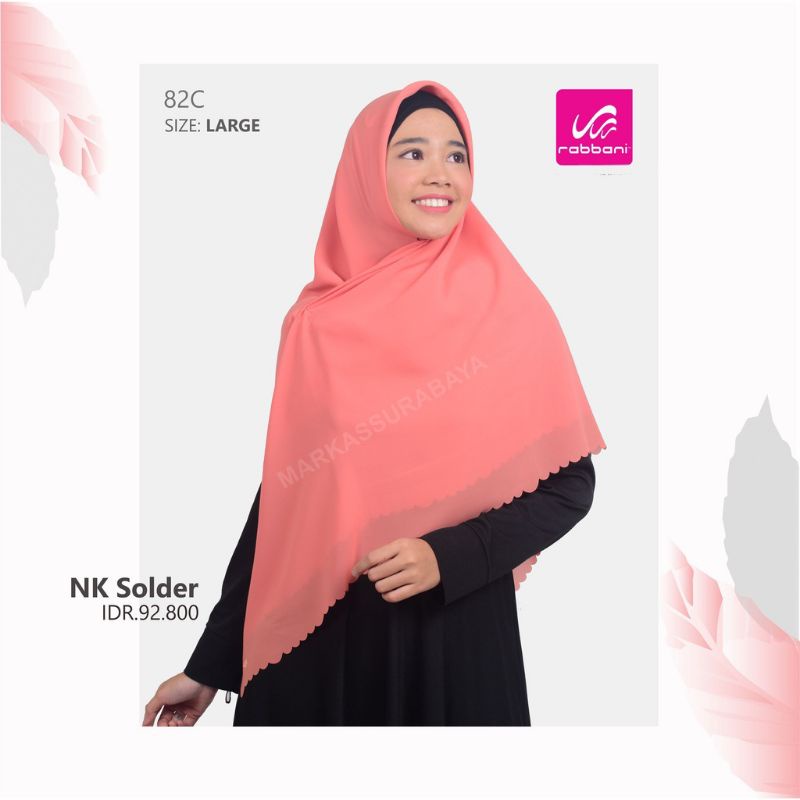Hijab Segiempat Polos Laser Solder Rabbani Large (L)