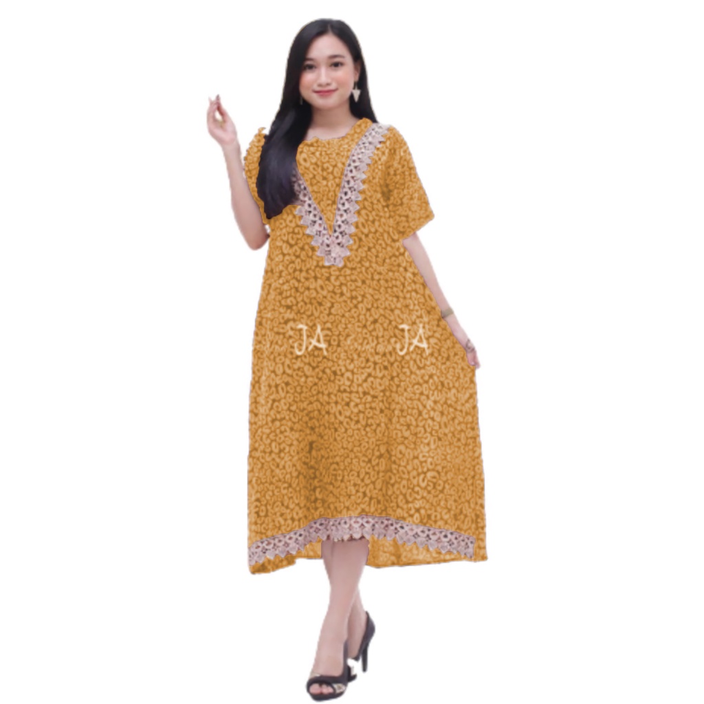 DASTER ARAB DLUSIA TUNIK HANIYAH|| RAYON SUPER GRADE A || RESLETING-Ds Macan Yellow