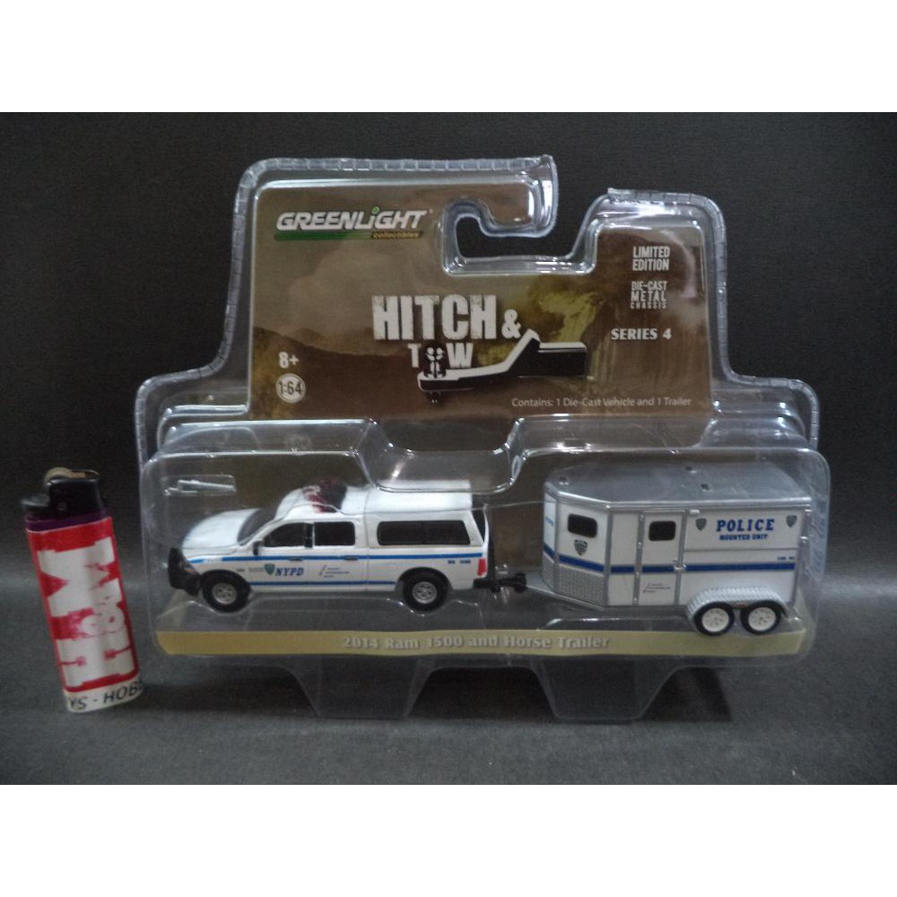 GREENLIGHT HITCH & TOW 2014 RAM 1500 AND HORSE TRAILER PUTIH Murah