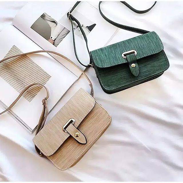 TAS SELEMPANG WANITA WOOD FIBER BAG /  TAS MODERN / TAS SLINGBAG FASHION /TAS SELEMPANG