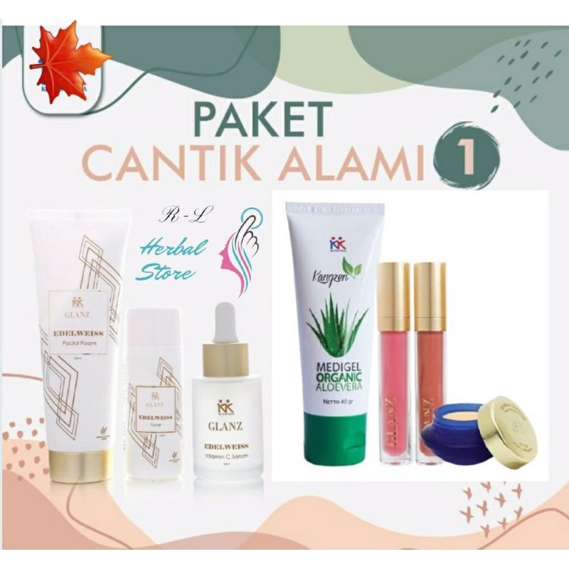 PROMO PAKET CANTIK ALAMI | SKINCARE | GLANZ EDELWEISS | KK INDONESIA | 100% ORIGINAL