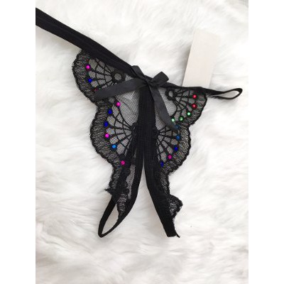 Dijual Gstring Seksi Wanita Sexy Open Crotch CD Seksi Wanita Motif Kupu T916 VA1105 Berkualitas