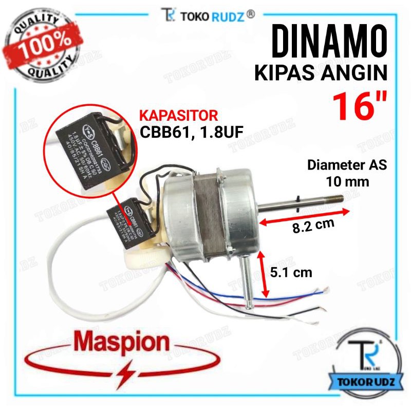 Dinamo Kipas Angin 16 inch MASPION FULL SET Kualitas Terbaik