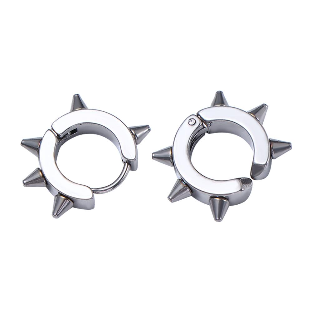 Mxbeauty Punk Paku Keling Klip Telinga Mode Hip Hop Spike Earcuffs Perhiasan Tulang Rawan Telinga Cuff Stud Earrings