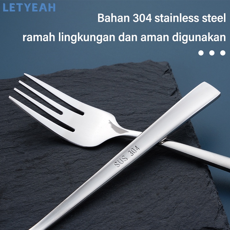 letyeah Cutlery set stainless 304 peralatan makan sendok garpu set portabel