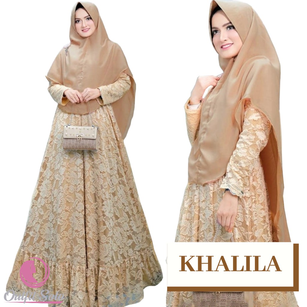 [ COD ] KHALILA DRESS SYARI FREE KHIMAR GAMIS BUSUI BROCADE KHALIFA KEBAYA PREMIUM OUTFIT MUSLIM