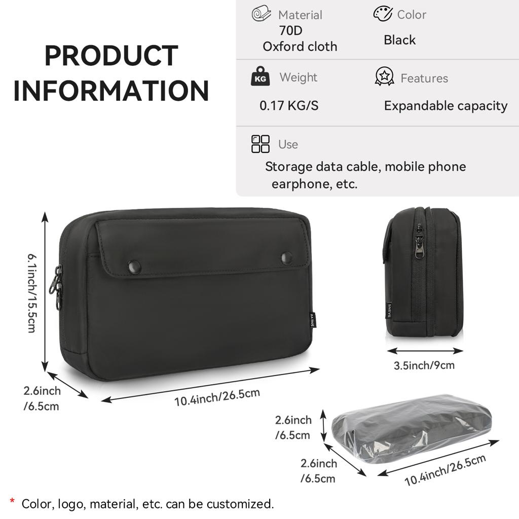 Sneve Extra Storage Pouch Bag Handbag Organizer Travel Tas Tempat Kabel Charger Earphone