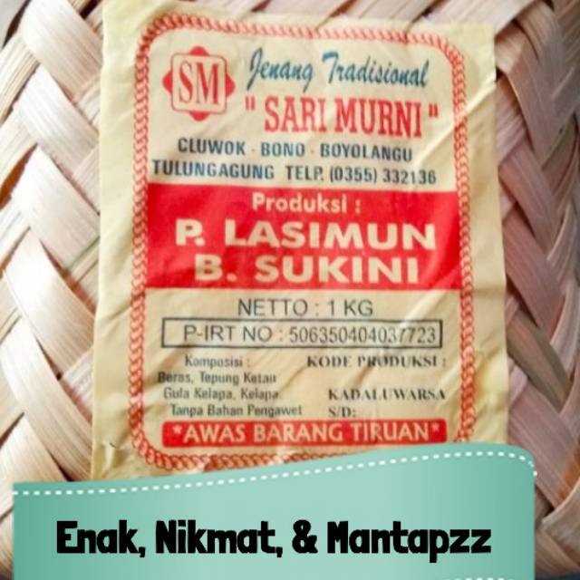 

Jenang tradisional ketan asli pak Lasimun Tulungagung 1000 gr