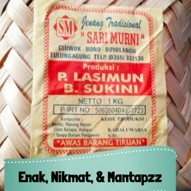 

Jenang tradisional ketan asli pak Lasimun Tulungagung 1000 gr