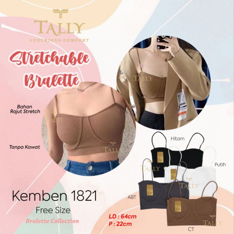 TALLY BRA BH KEMBEN BRALETTE 1821 | FREE SIZE | ADA BUSA | CUP B | BAHAN RAJUT