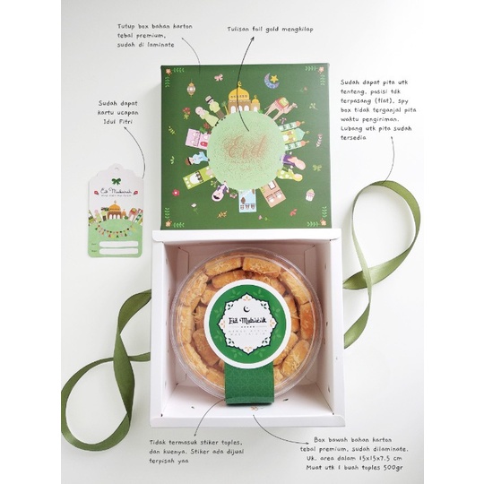 

Hampers Lebaran Box Kardus Packing Kue Kering Kotak Kue Toples Box Kardus Box Toples Idul Fitri 500gr (10pcs)
