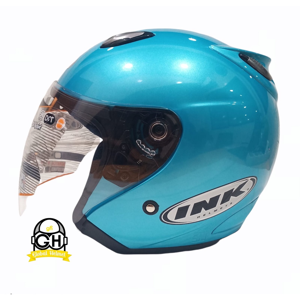 HELM INK HALF FACE INK CENTRO ORIGINAL 100% INK CENTRO JET SOLID ICE BLUE