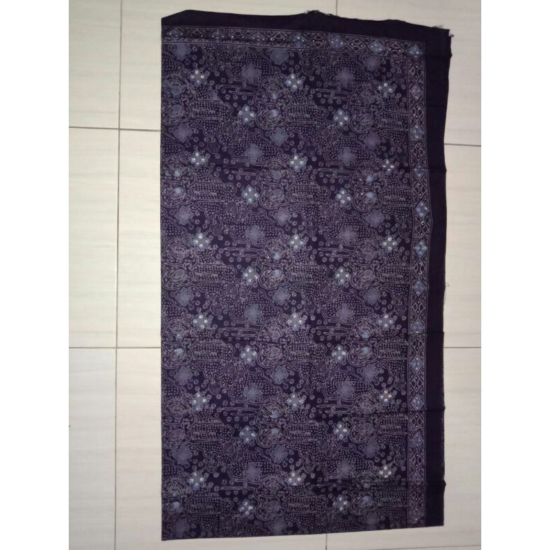 Bahan Kain batik jambi katun  batik cap 05 biru dongker sumatera sumatra