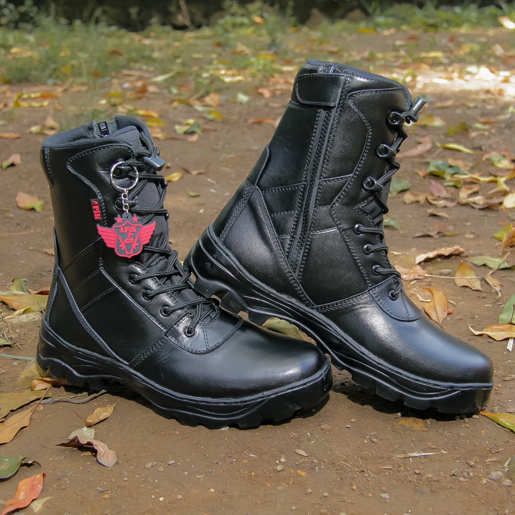 SEPATU PDL MODEL JATAH / PEMBAGIAN 2019 BAHAN KULIT SAPI ASLI MERK APIK SEPATU PDL DINAS LAPANGAN TNI POLRI SECURITY SATPAM