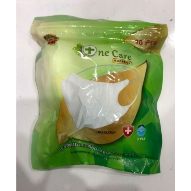 ONE CARE Duckbill 3 Ply Disposable Mask - Masker Duckbill Headloop cocok untuk yang berhijab