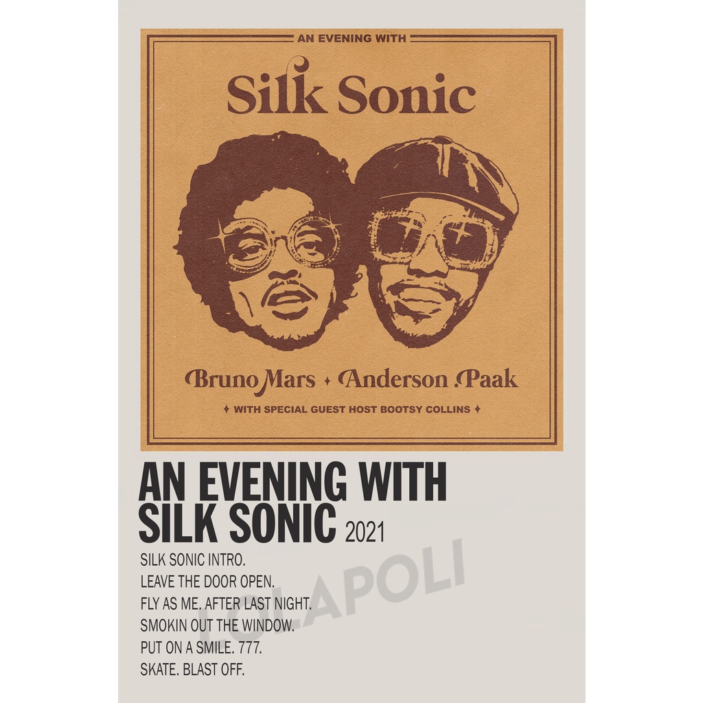 Poster Cover Album An Evening With Silk Sonic - Bruno Mars and Anderson Paak