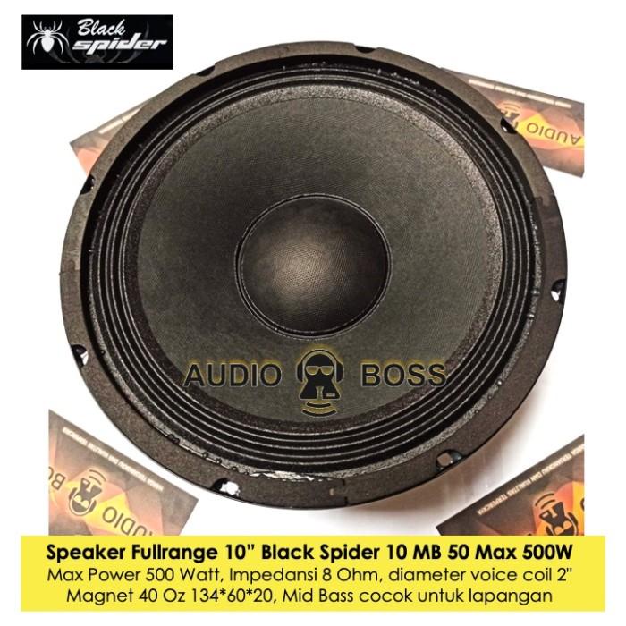 Speaker Full Range 10" 10 inch Black Spider 10 MB 50 Mid Bass Outdoor