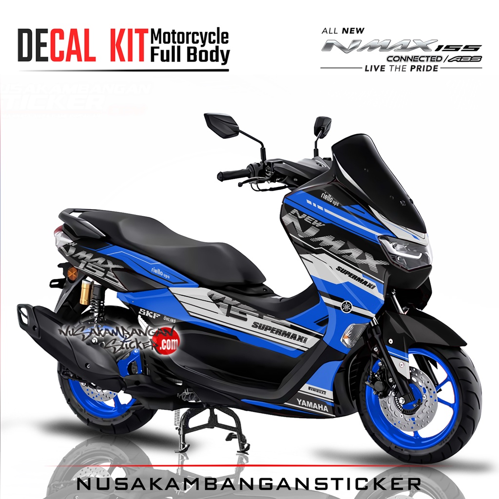 Stiker All New N Max 2020 Hitam Biru Muda Supermaxi