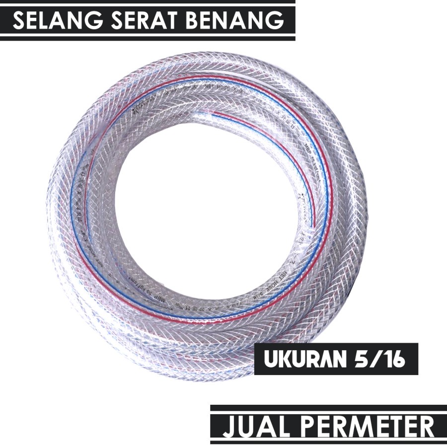 Selang Air Bisa untuk Siram tanaman/ selang ke mesin cuci/ Selang benang serat tebal 5/16 murah mete
