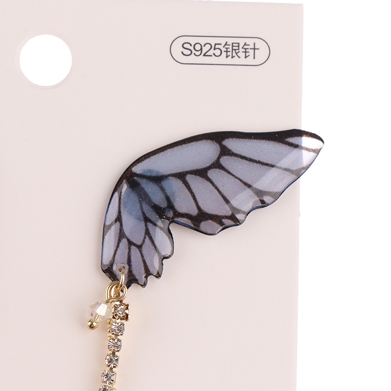 Hbid Anting Gantung Panjang Model Kupu-Kupu Dengan Rumbai Berlian Imitasi Untuk Wanita