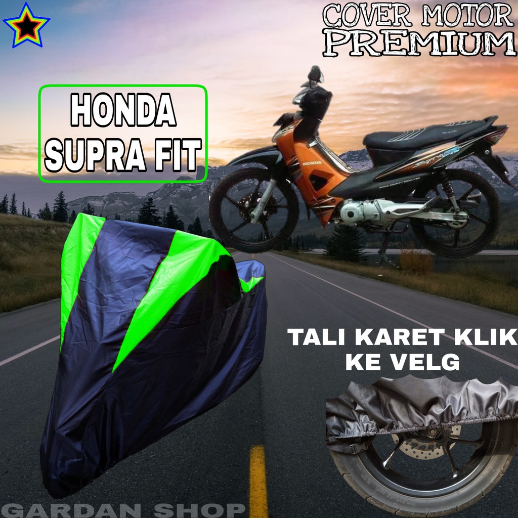 Sarung Motor HONDA SUPRA FIT Hitam HIJAU Body Cover Penutup Pelindung Motor Supra Fit PREMIUM