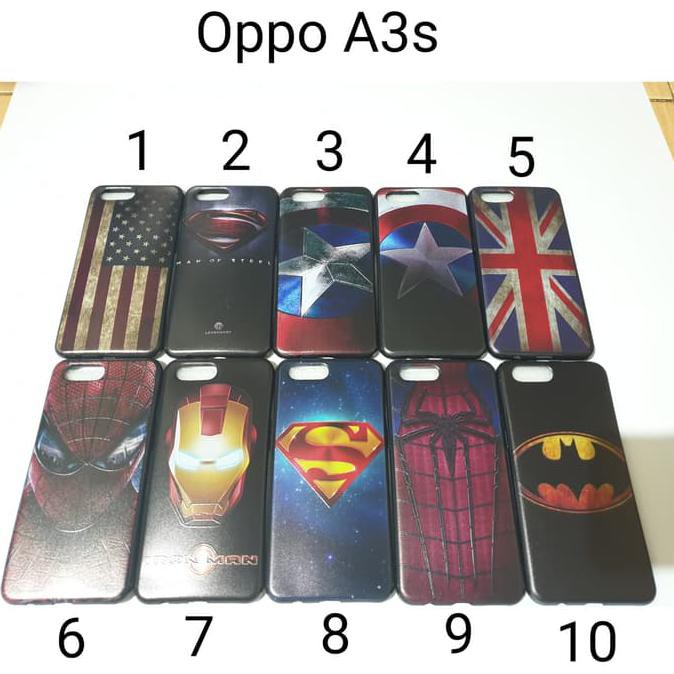 super sale Case Hitam Superhero Oppo A3S / Soft Case Oppo A3S ready stock