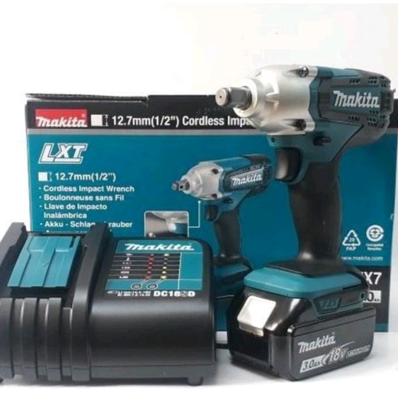 Bor Baterai 18 Volt 3A Kunci Sok Cordless Impact Wrench Makita DTW 190