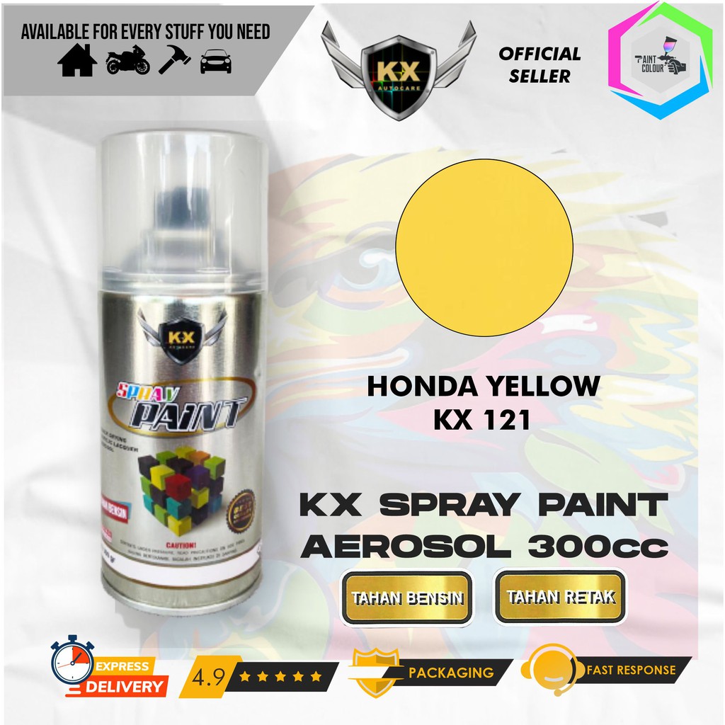 Cat Semprot Aerosol / Pylox KX Autocare Paint - KX 121 HONDA YELLOW