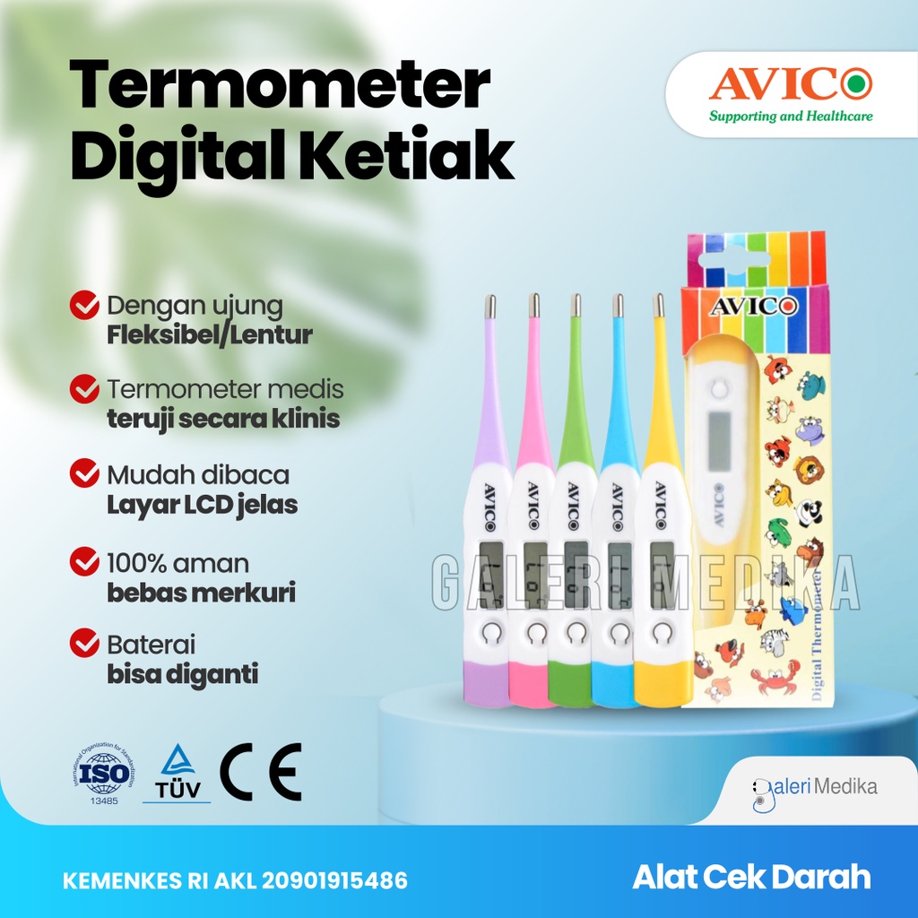 Termometer Fleksibel Avico / Termometer Digital Lentur