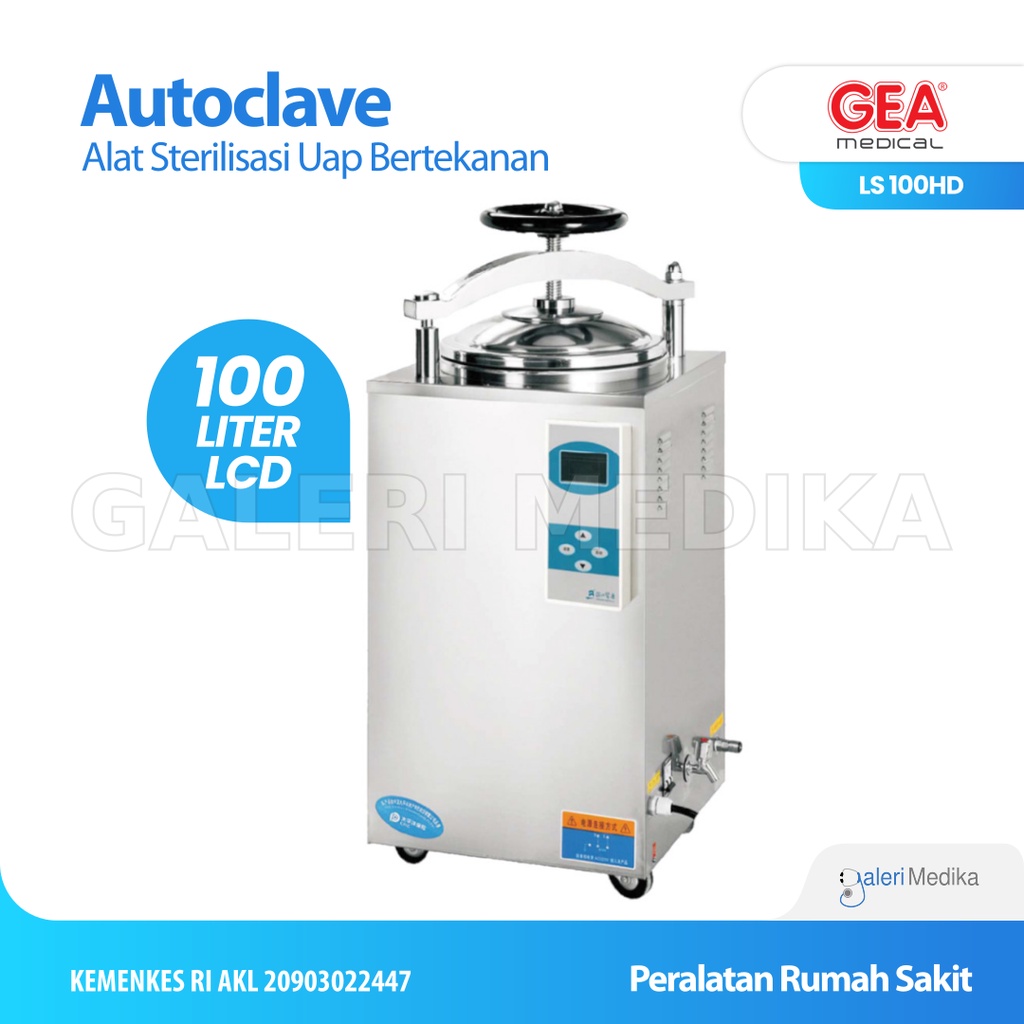 Autoclave 100 Liter GEA LS-100HD LCD Display Dengan Timer