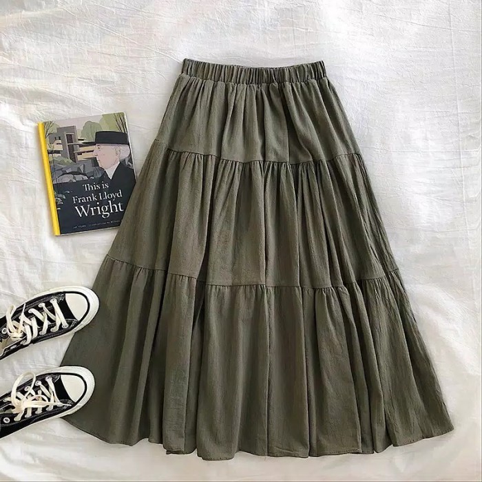 Ima Skirt Katun Rayon rok murah / skirt murah / rok panjang / rok wanita / rok / basic skirt-1