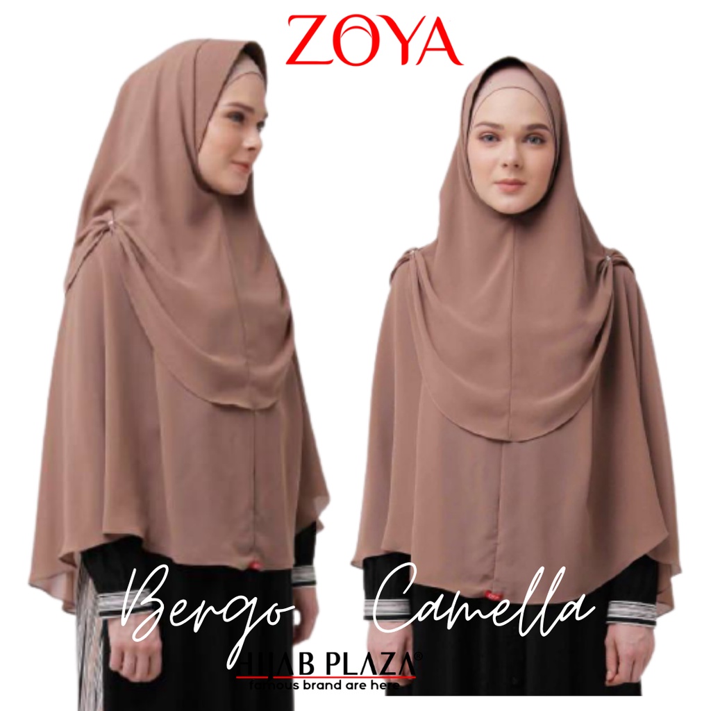 Jilbab Instan Khimar Zoya Bergo Camella Warna Dusty Pink Ori 100%