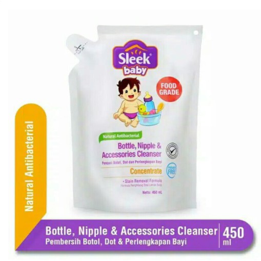 Sleek Baby Bottle Nipple &amp; Accesories Cleanser 450 ml / Sleek / Pembersih Botol, DOt Dan Perlengkapan Bayi / Pembersih Botol Susu / Pembersih dot Bayi