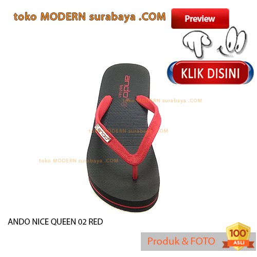 ANDO NICE QUEEN 02 RED sandal jepit wanita flip flop casual