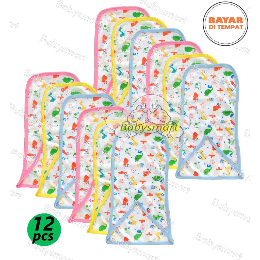 12 PCS Popok Bayi Kain Tali motif TABUR Bahan 100% Katun Adem