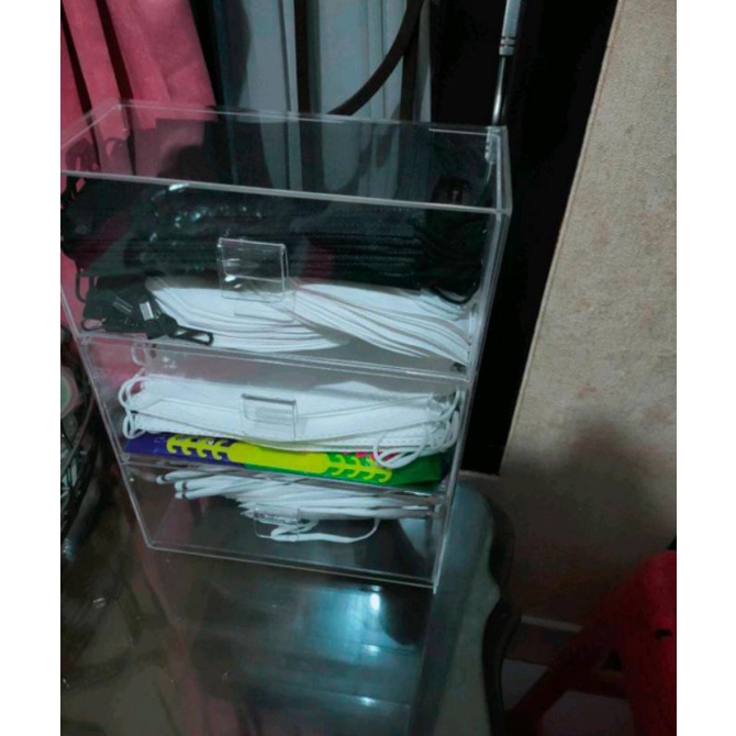 box masker 3 drawer box acrylic serbaguna