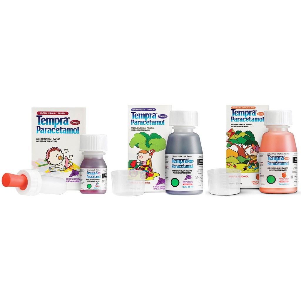 Tempra Sirup dan Drop-Penurun panas bayi-Obat penurun panas anak di bawah 2 tahun & 6 tahun ke atas