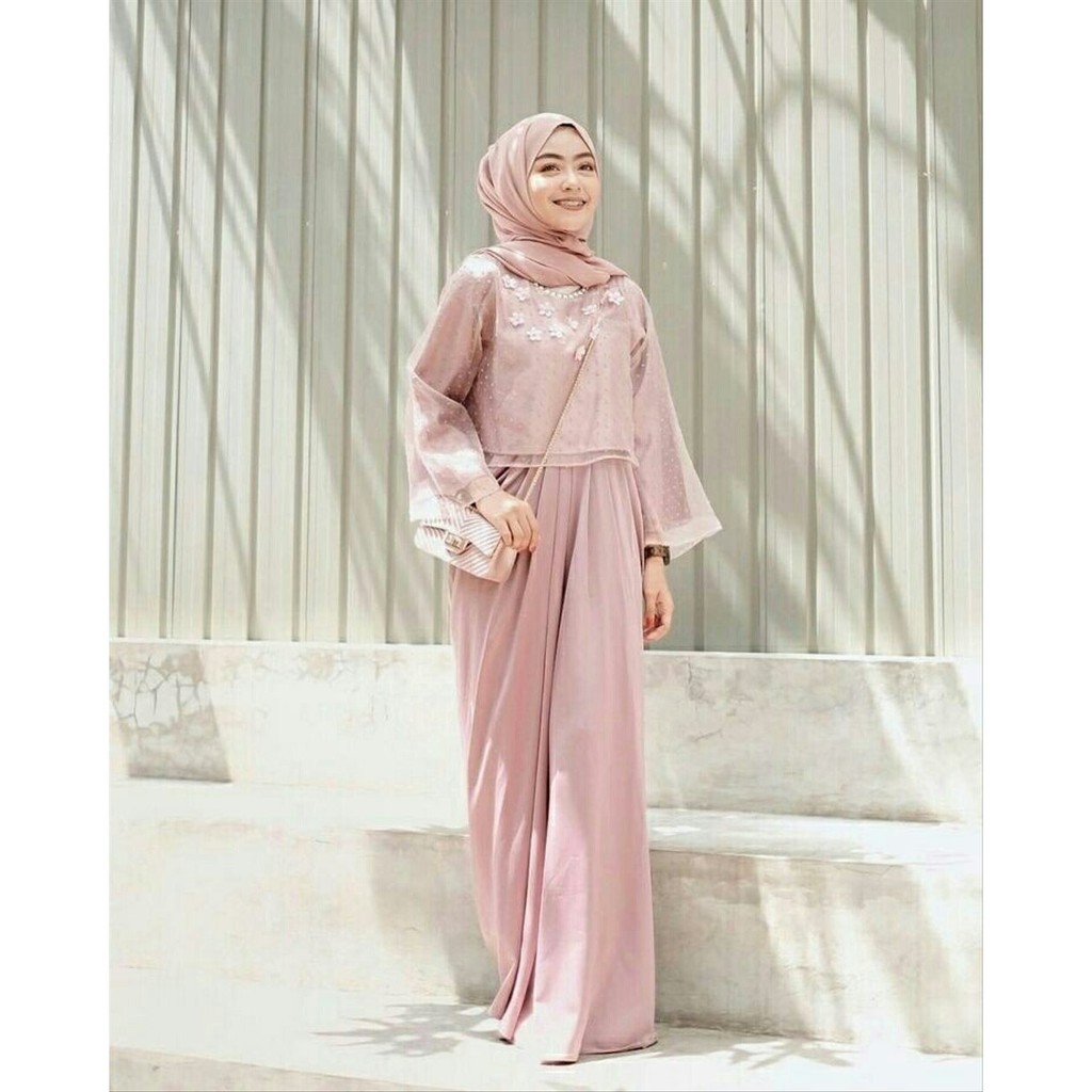 Busana Muslim Baju Muslim Gamis Murah Gaun Pesta Muslimah Baju Pesta Almell1 Shopee Indonesia