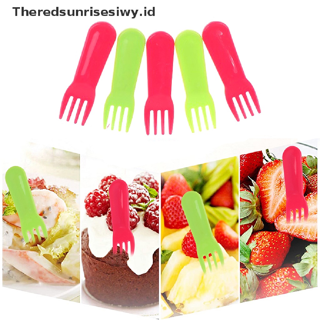 # Alat Pemotong Buah # 10pcs Garpu Buah / Kue / Dessert Mini Bahan Plastik Motif Kartun