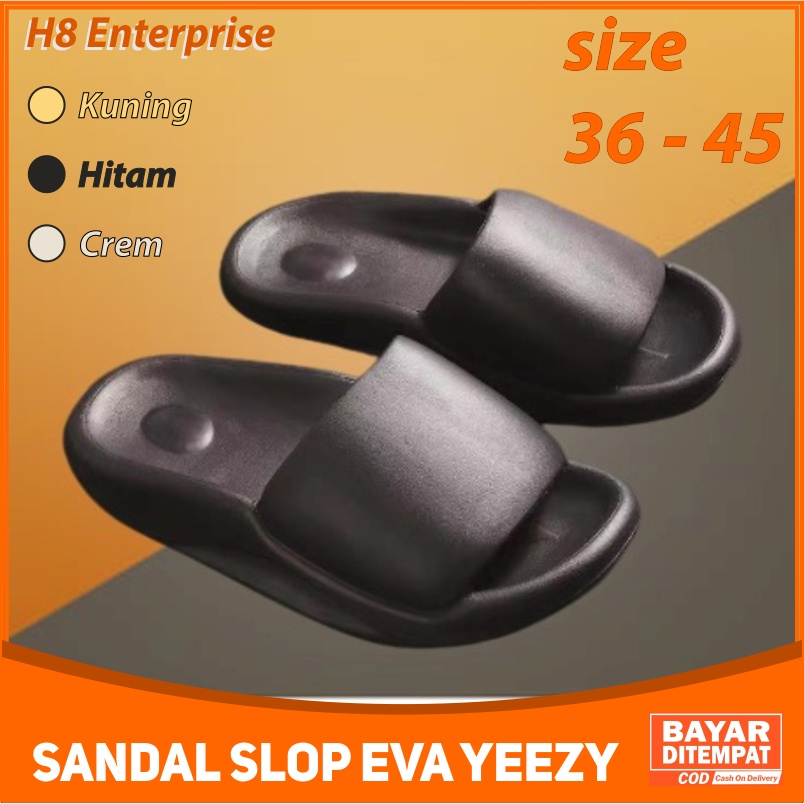 SANDAL SLOP EVA YEEZY SLIDE KARET SENDAL SLIPPER KANYE WEST TEBAL IMPORT HIGH QUALITY RUBBER