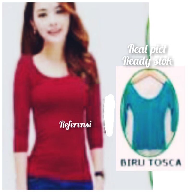 Atasan olla warna biru tosca bahan jersey tebal