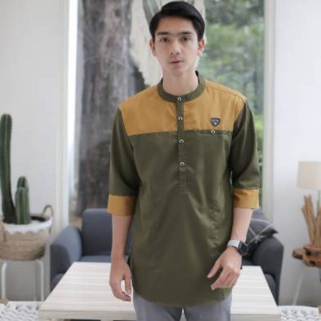  Baju  Koko Pria Gus Azmi Syubbanul Muslimin Kombinasi 
